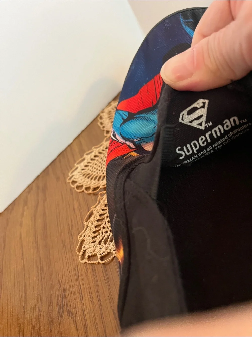 DC Comics Superman Graphic Slip-On Flats in Blue, Red, Black